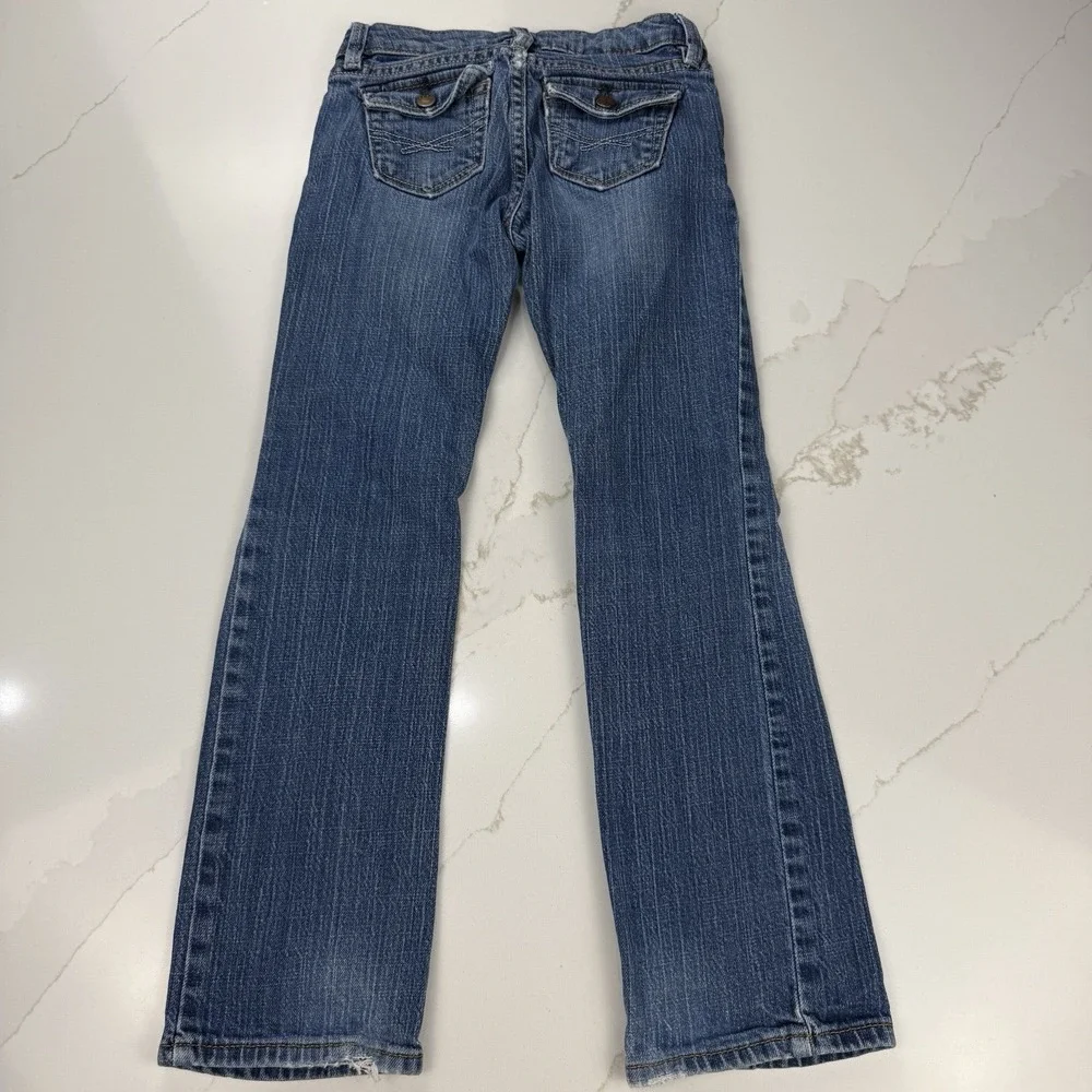 GapKids 1969 Jeans Girls 7 Regular Straight Leg Blue‎ Med Wash Adjustable Waist
